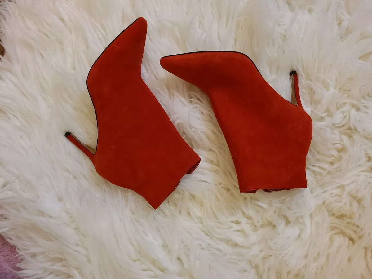 Steven By Steve Madden red suede ankle boots pointy toe 5.5 eBay