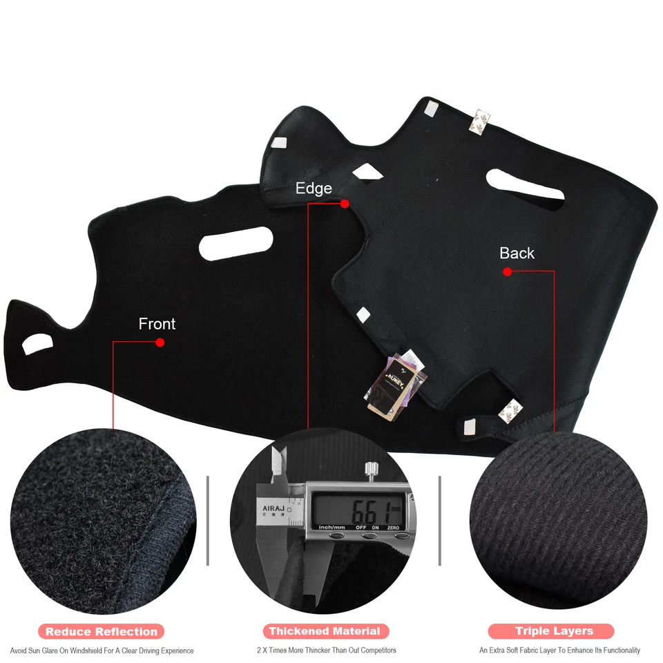 Dashmat For Dodge RAM 1500 2500 3500 1998-2001 Dash Cover Dashboard Mat Carpet - Image 3 of 4