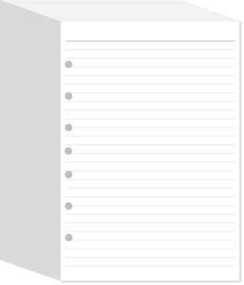 7-Hole Lined Filler Paper Pack of 500 Sheets for Mini Binders College Ruled 5...