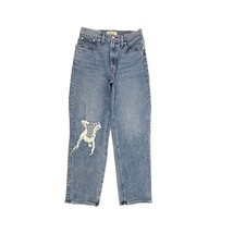 Madewell The Perfect Vintage Straight Jean Distressed Women's size 28 Blue Jeans