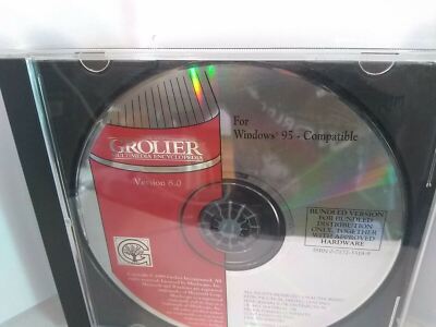 Grolier Encyclopedia Windows 1995 PC  Computer Learning Educational Learning