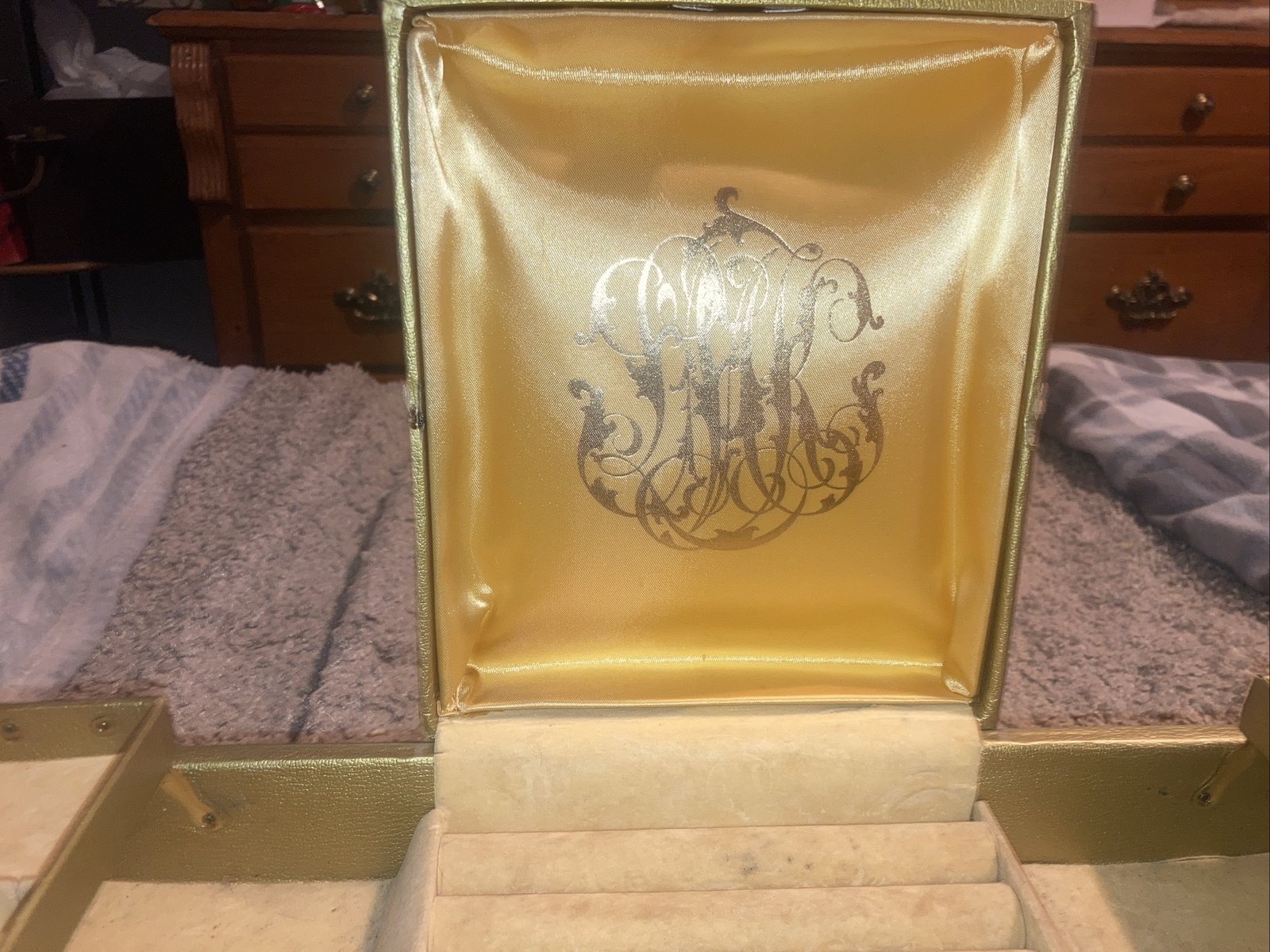 vintage Lady Buxton Large TriFold Jewelry Box Vintage Gold eBay