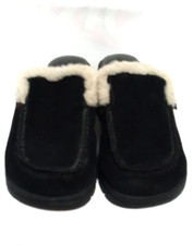 Mudd Vintage Slip On Clogs Chunky Heels Womens 7 Shoes Black and white fuzzy