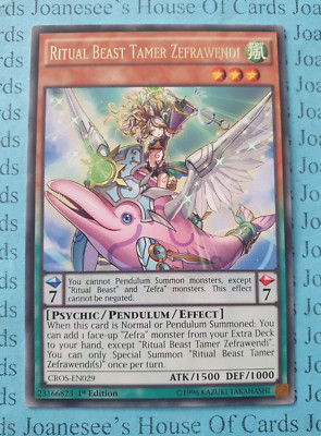 CROS-DE029 Ritualungeheuer Bändiger Zefrawendi Rare Yu-Gi-Oh Karte 1. Auflage Neu