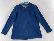 Pure J Jill Missy Hoodie Sweater Womens XS Blue Indigo Cotton Long Sleeve Knit