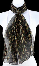 Saxophone Melody Women's Scarf Musical Instrument Scarfs Music Black Scarves 