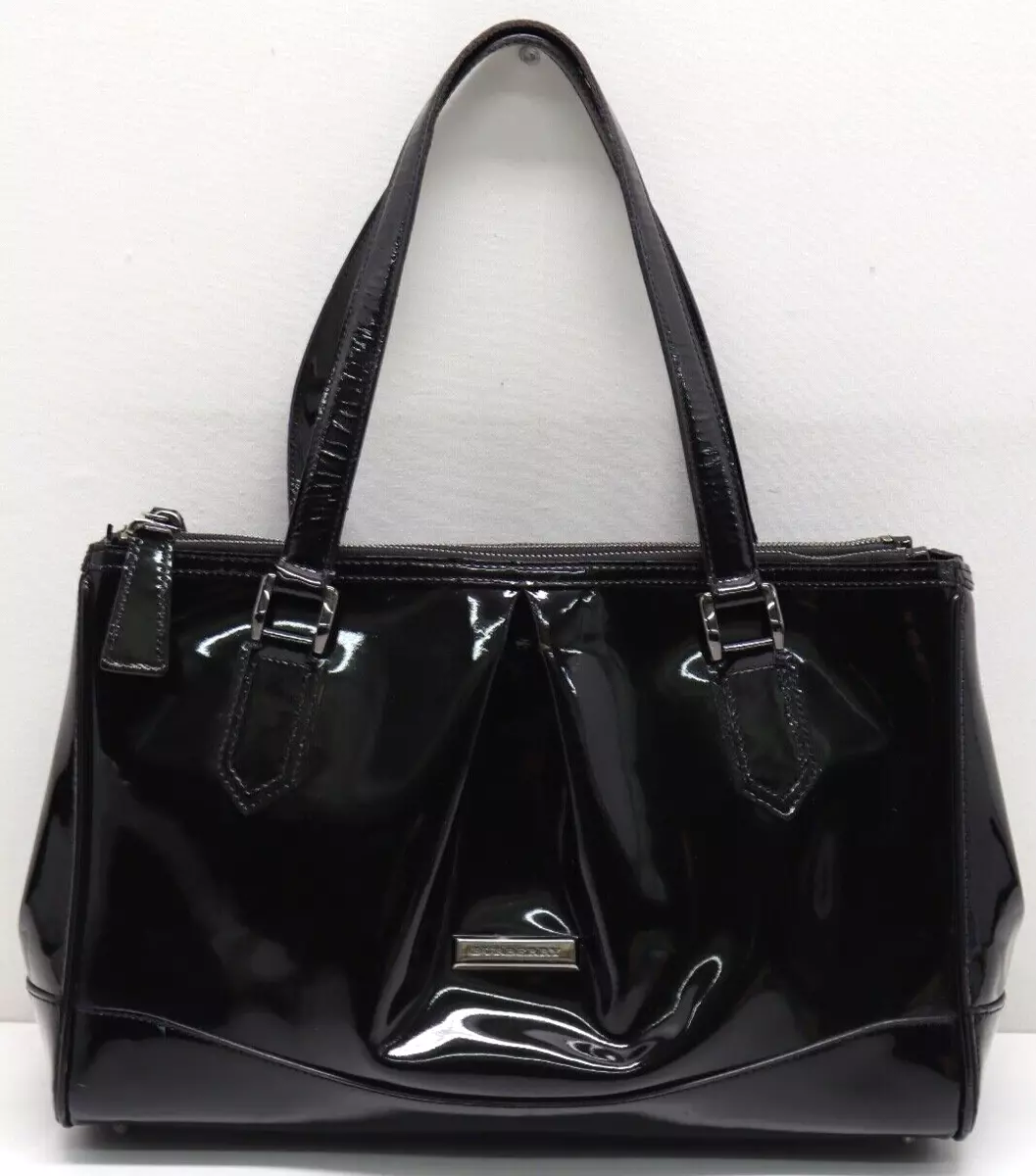 Burberry Black Patent Leather Handbag Large Bag Satchel eBay