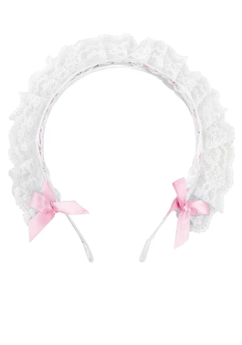 DAZCOS Lolita Maid Ribbon Lace Headband for Cosplay Costume Harajuku Dressing Up