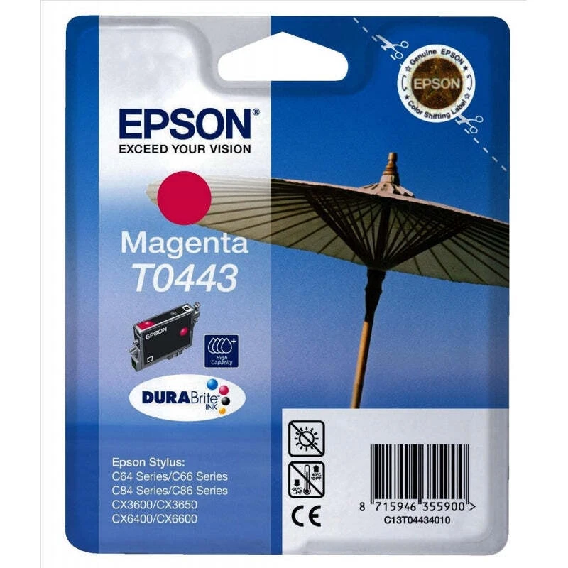 Epson T0443 cartouche d'encre Magenta authentique C13T04434010 (TVA incluse) - Photo 1/1