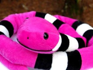 pink stuffed snake