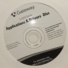 Gateway E-2610 Series Applications  Drivers Disc Software