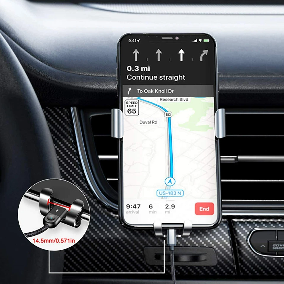 Car Phone Mount Air Vent Holder Universal Cell Phone Holder for Car Auto Locking - Image 3 of 4