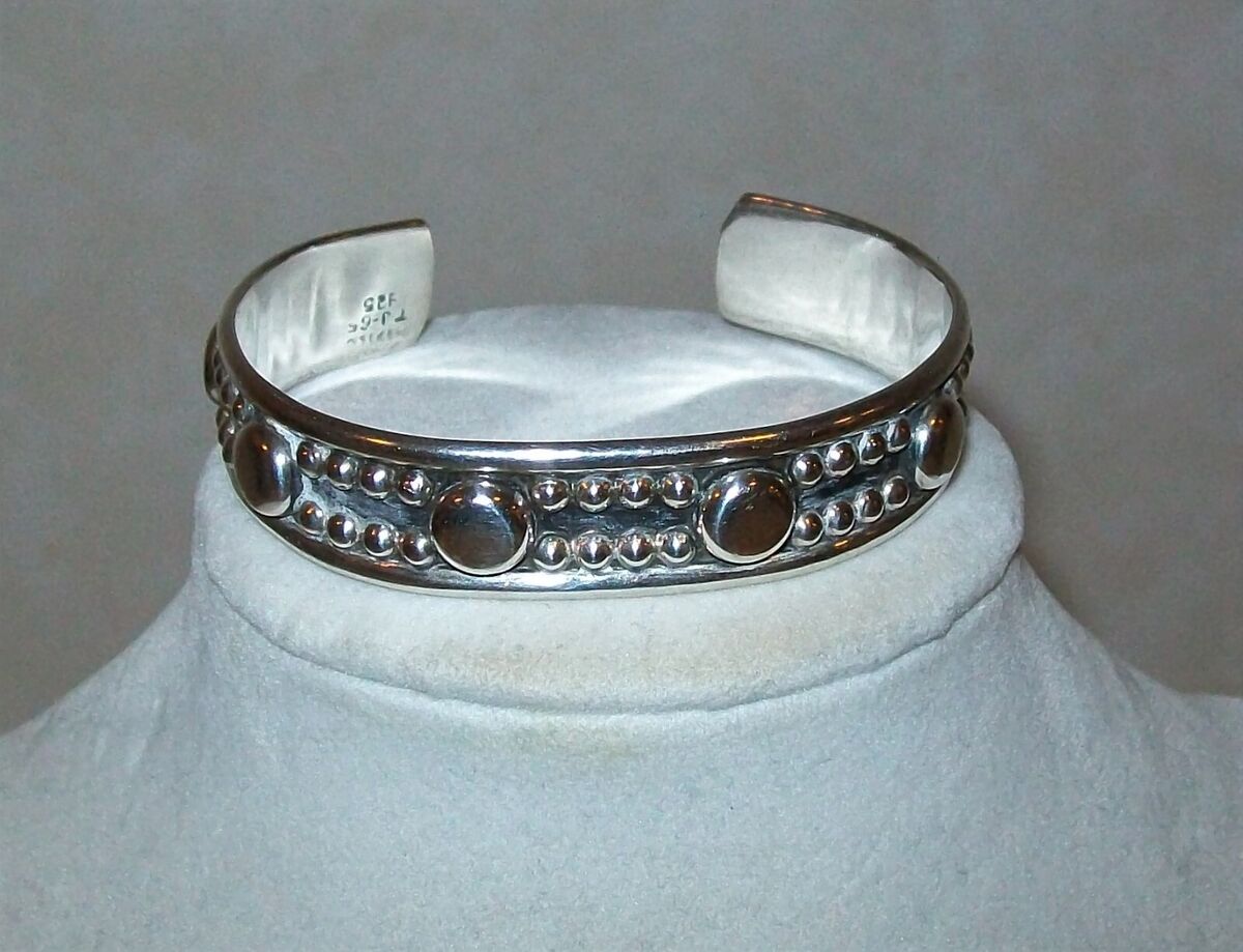 Signed Mexico TJ-65 925 Sterling Silver Cuff Bracelet 2 1/2 Signed Mexico TJ-65 925 Sterling Silver Cuff Bracelet 2 1/2