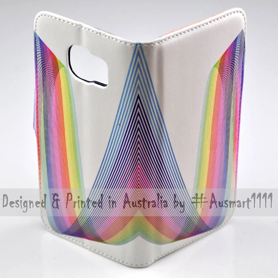 Чехол-бумажник с принтом на тему радужных линий для серии LG чехол для мобильного телефона - Изображение 3 из 3