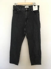 NWT $100 Abercrombie & Fitch Size 29 8 The Mom High Rise Jeans Black 5-Pocket
