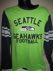 Seattle Seahawks Football Shirt Long Sleeve Hashmark Mens Size Nwt Cotton NFL