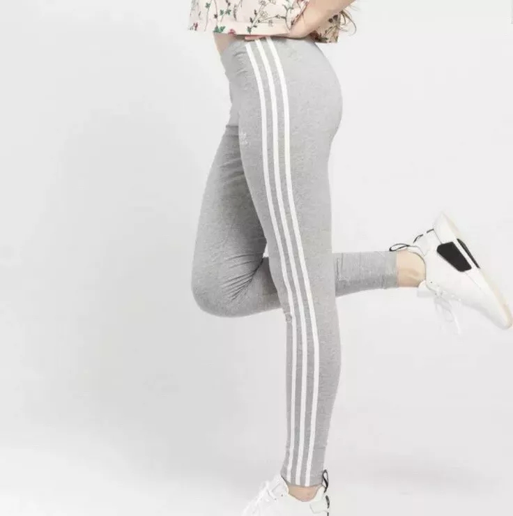 adidas Originals 3-Stripes Embroidery Women's Leggings Grey UK6,8,14,16  CY4761