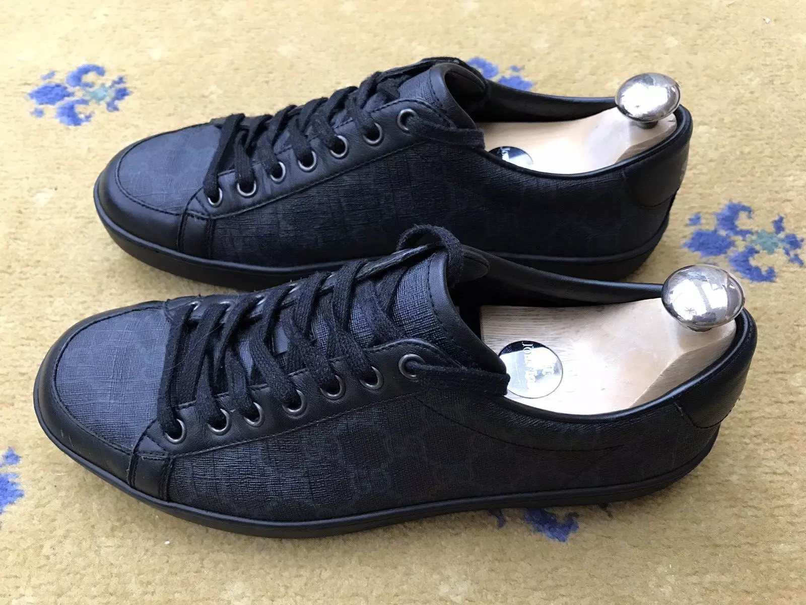 Gucci Baskets Baskets As Chaussures Monogramme Bas Toile Homme UK 6 US 7 EU 40