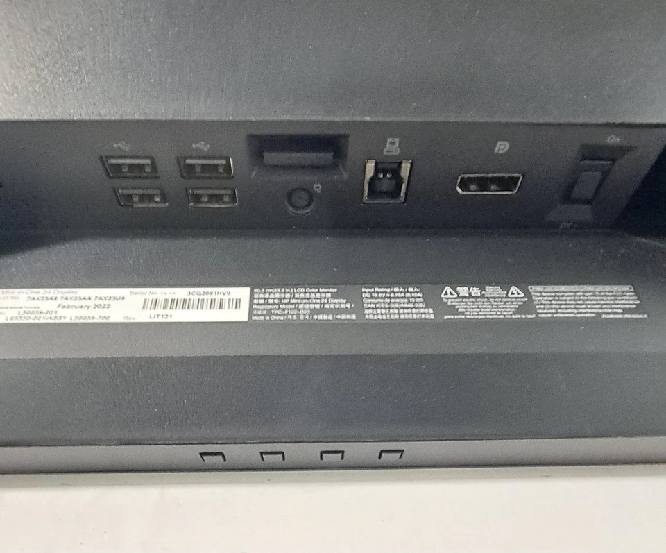 HP Mini-in-One 23.8" Full HD LED LCD Monitor - 16:9 - Black, Silver (READ) - Image 4 of 4