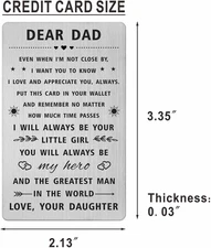 Dad Father Day Gifts from Daughter, Happy Birthday Wallet Card for My Daddy, ...