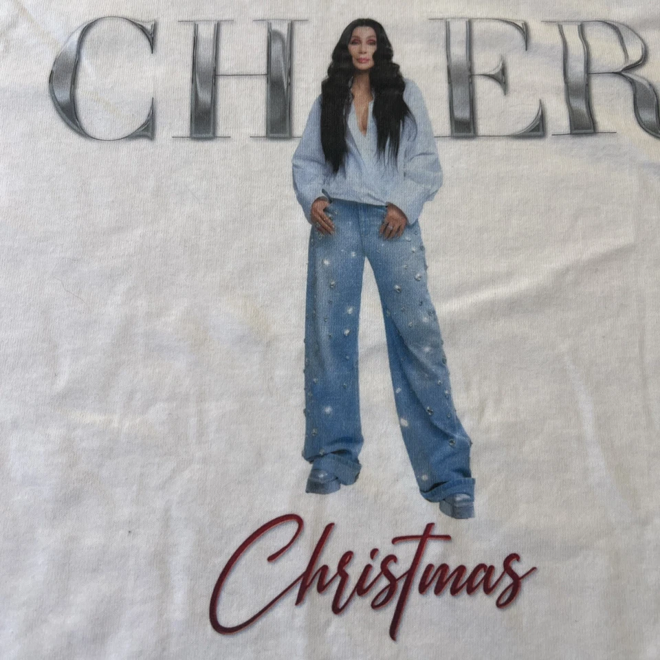 New Women’s Cher Live Christmas Concert Tour Shirt Women’s Small White New - Image 2 of 4