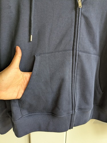 GAP Full Zip Hoodie Herren L Navy Blau Sweatshirt Fleecejacke Taschen Freizeit - Bild 5 von 8