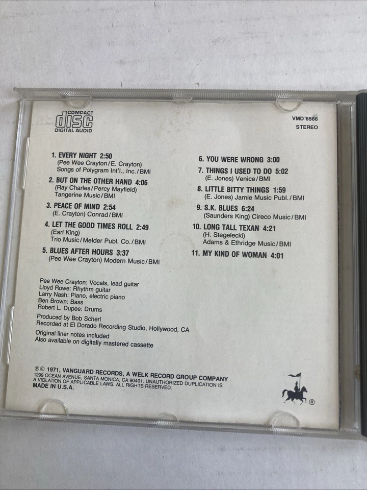 Things I Used to Do by Pee Wee Crayton (CD, 1991) Foto 3 de 4