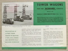EAGLE TOWER WAGONS FOR THE BEDFORD CHASSIS Sales Specification Leaflet Aug 1952
