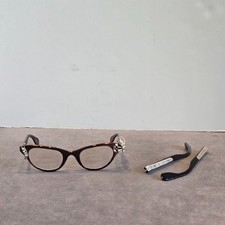 TURA Eyeglasses metal cat eye bronze interchangeable arms midnight blue