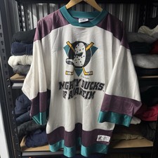 Vintage 90s Logo Athletic Mighty Ducks of Anaheim hockey jersey size XL NHL
