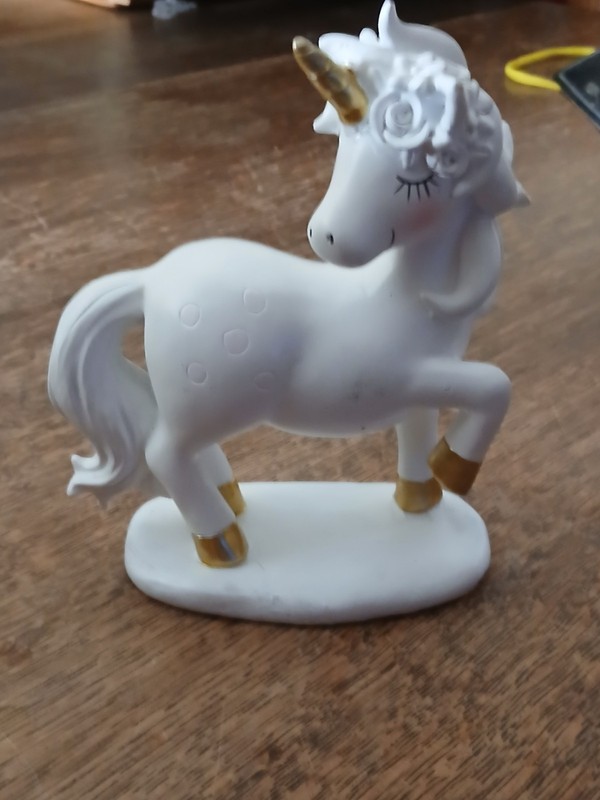 White Wooden Unicorn Figurine