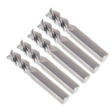 5 Pcs High Precision 3/8" 3 Flute Regular Carbide End Mill 2-1/2" Overall Length