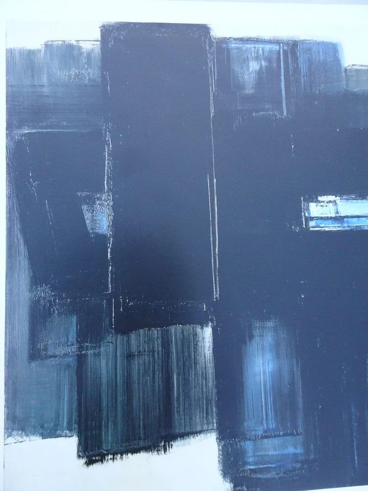 Grande affiche Pierre Soulages (1919-2022) - Impression d'art abstrait - 1958 - Photo 4/4