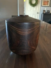 Dan Kvitka Signed 1988 Studio Turned Wood Vase • Major Crack • As-Is