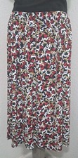 Vtg 90s Midi Skirt Butterfly Print A-line Stretch Waist Cottagecore Summer