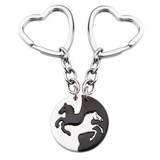 Yin Yang Horse Keyring Set Couples Partner Couple Harmony Gift - PRE