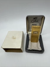 Vintage Colibri Touch Sensor Lighter MIB/Working Looks Never Used! Gold
