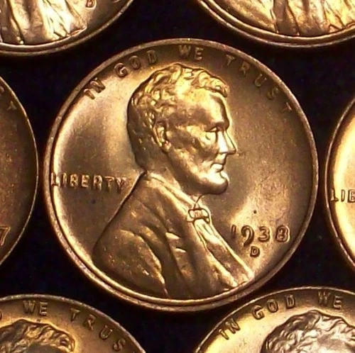 1938-D BU - LINCOLN WHEAT CENT - SOLID COIN - NICE COLOR - DETAILS - SEE PICS!