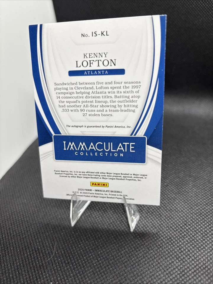 2020 Panini Immaculate Collection Immaculate Signatures Kenny Lofton /25 - Imagem 3 de 3