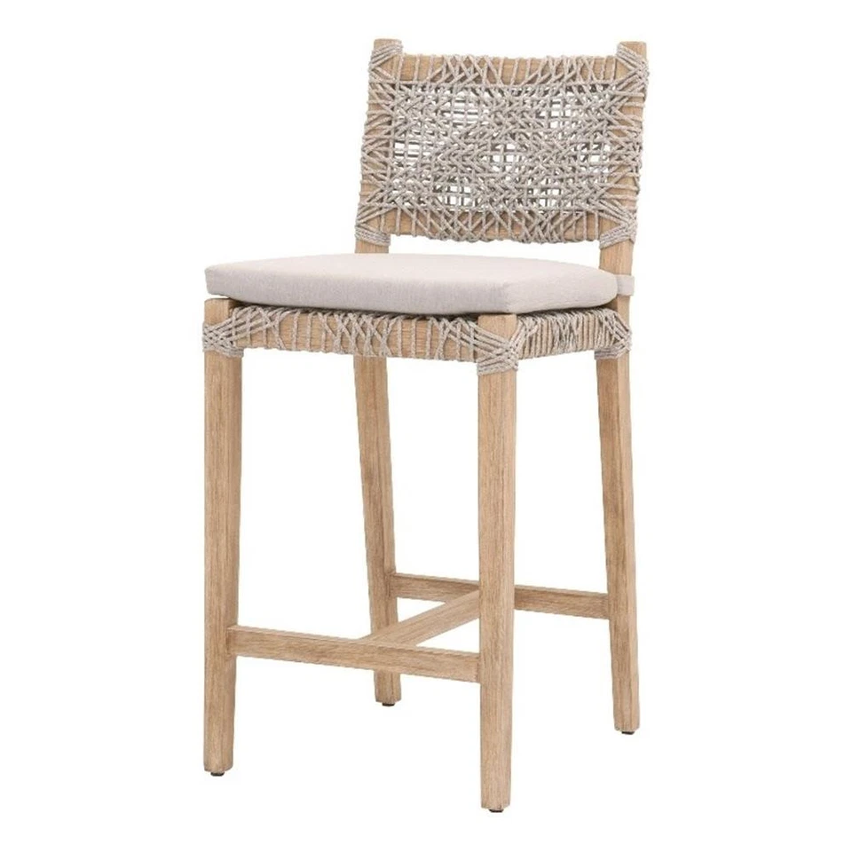 Essentials For Living Woven Costa 28" Fabric Counter Stool in Gray - Image 2 of 4