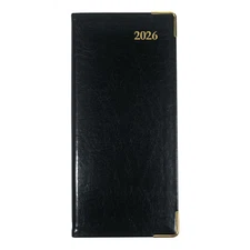 BROWNLINE 2026 Executive Weekly Pocket Planner, Bonded Leather, Black
