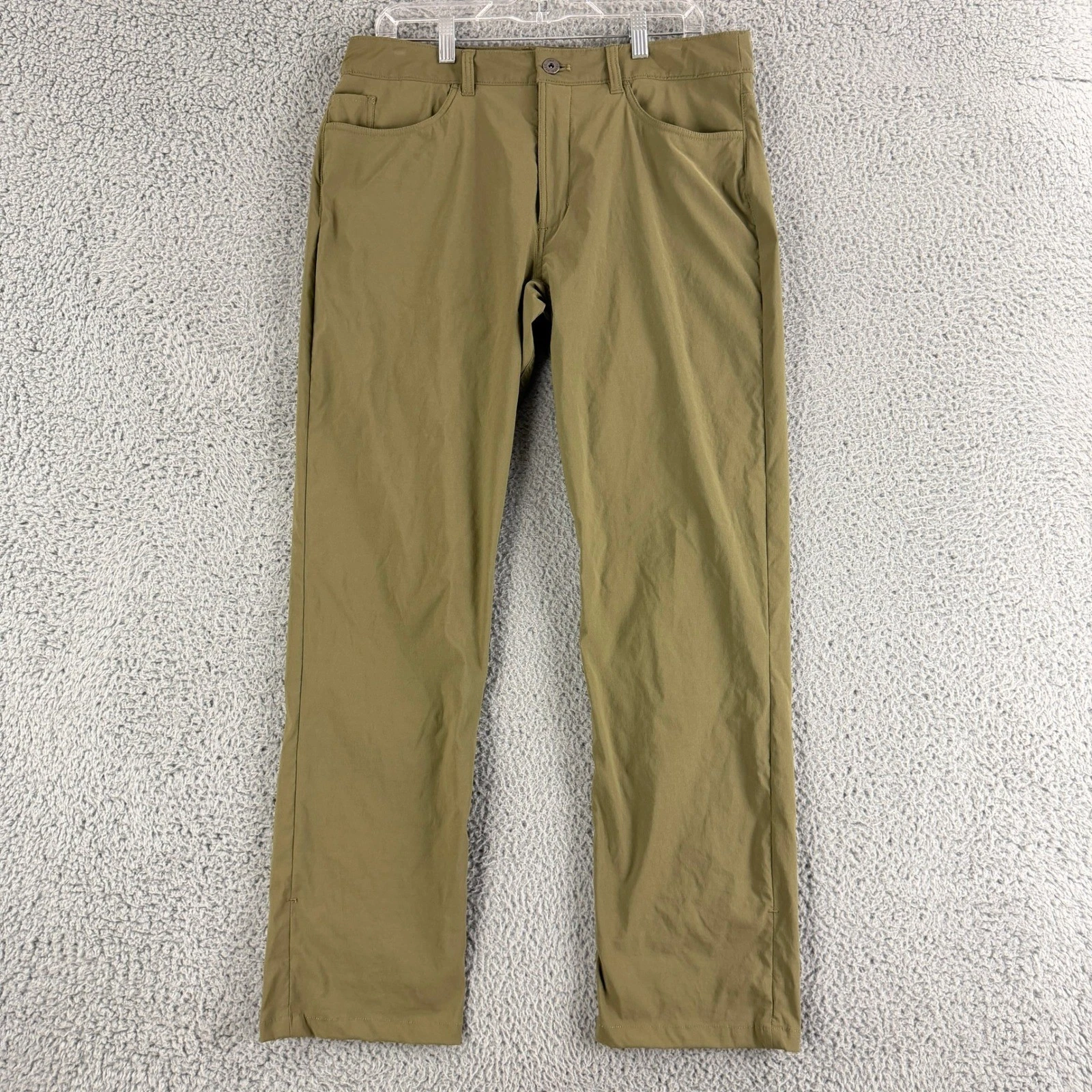 The North Face Hiking Pants Mens 34 Green Nylon Stretch Straight Leg Outdoor