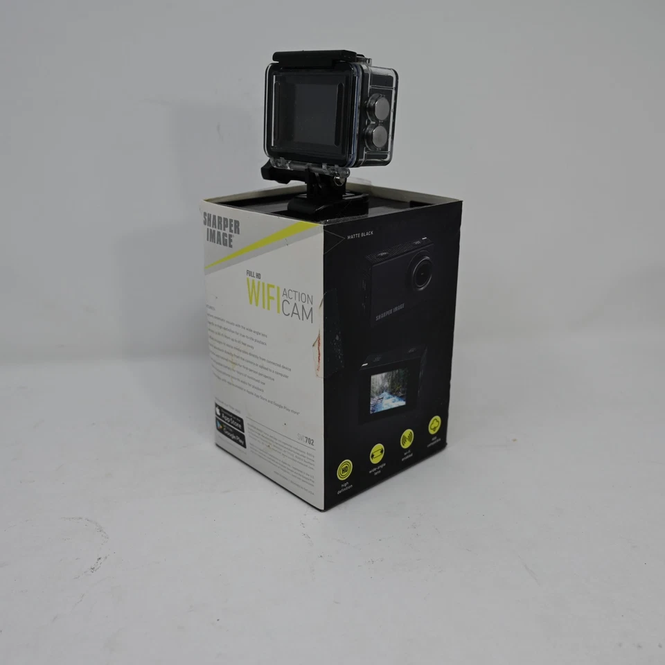 Sharper Image Full HD WiFi Action Cam 702 Black New Open Box Wear - Image 3 of 4