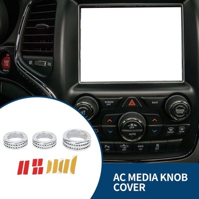 AC Media Lautstärkeregler Knopf Abdeckung Ring für Jeep Cherokee 14-22 Rot 3 Pcs