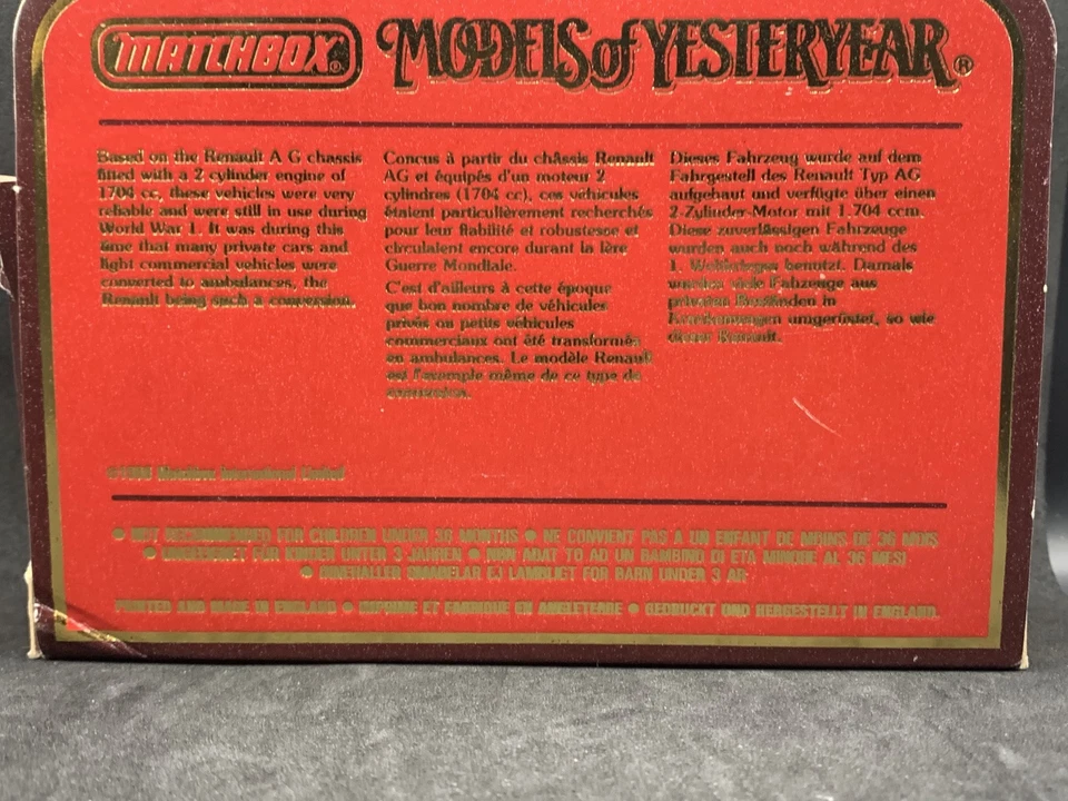 Matchbox Yesteryear Y-25 1910 Renault Ambulance - Image 2 of 2