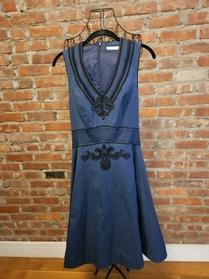 Badgley Mischka Dress with Brocade Detail Size Small