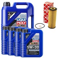 MotoröL Set Longtime High Tech 5W-30 Liqui Moly 9 Liter + ÖLfilter FüR Ssangyong