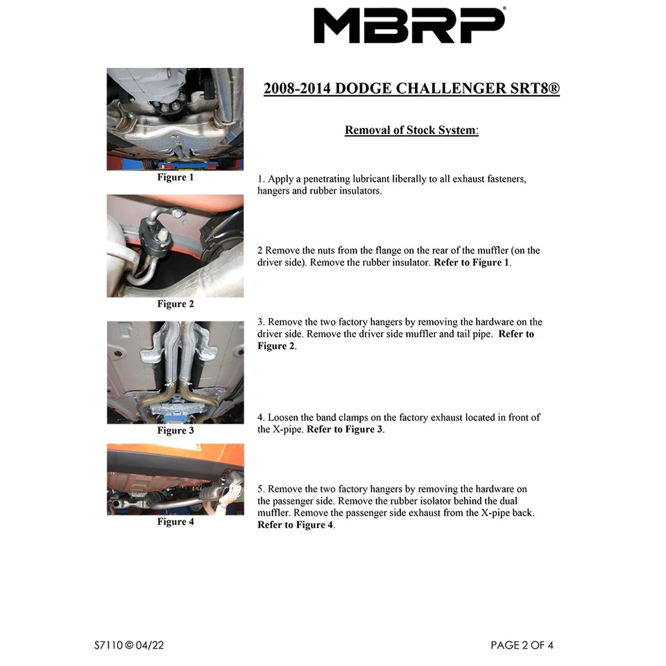 Escape trasero de acero inoxidable MBRP S7110304 Cat para Dodge Challenger SRT8 V8 2008-2014 Foto 4 de 4