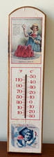 VINTAGE JELL-O AD 18" Thermomètre en bois représentant jeune fille bon état