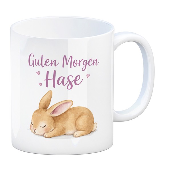 Schlafender Hase Guten Morgen Kaffeebecher-image
